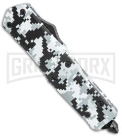 Atomic Lance OTF Automatic Knife White Camo - Two Tone Drop Point -Grindworx Atomic Defender DP White Camo OTF Auto Black Plain GX 28723 jr spine large