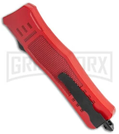 Atomic Defender Medium OTF Automatic Knife Red - Two Tone Dagger -Grindworx Atomic Defender Medium OTF Auto Red TT Dagger GX 38572 jr side large
