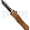 Medium Atomic Defender Brown Automatic Tanto Knife - Two-Tone Plain