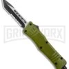 Atomic Defender Mini OTF Automatic Knife Army Green - Two Tone Serr Tanto -Grindworx Atomic Defender Mini OTF Auto Army Green TT Tanto Serr GX 37551 jr large