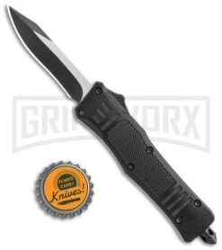 Atomic Defender Mini OTF Automatic Knife Black - Two Tone Recurve -Grindworx Atomic Defender Mini OTF Black TT Recurve GX 36567 jr bottlecap large