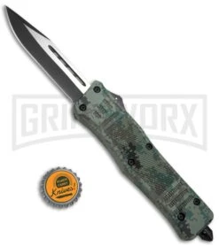 Atomic Defender Large OTF Automatic Knife Green Digi Camo - Two Tone Clip Point -Grindworx Atomic Defender OTF Clip Point Digi Camo TT 6PA21 55CA BP 19788 jr bottlecap large