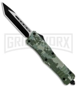 Atomic Defender Large OTF Automatic Knife Green Digi Camo - Two Tone Tanto
