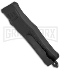 Atomic Defender Mini OTF Automatic Knife Black - Serr Two Tone Dagger -Grindworx Atomic Mini Defender Dagger Black TT Serr WNS IT M108 BP 19602 jr side jr large