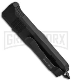 Atomic Shield Dagger Black OTF Automatic Knife - Plain -Grindworx Atomic Shield Dagger Black TT Plain BP 19060 jr side large