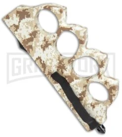 Atomic Tan Digital Camo OTF Automatic Knuckle Knife - Dagger Two-Tone -Grindworx Atomic Tan Digital Camo OTF Auto Knuckle Knife Dagger TT GX 37560 jr side large