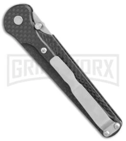 Bear OPS 300 Stiletto Carbon Fiber Folding Knife - Satin Plain -Grindworx Bear OPS Stiletto cf satin BHQ 67551 er side large