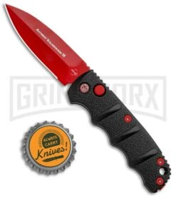 Boker Mini Kalashnikov Black Automatic Knife - Red Plain -Grindworx Boker Black Widow Mini Kalashnikov Auto Dagger Red 01KALS57NSOI BHQ 96966 jr bottlecap update large