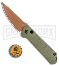 Boker Kihon OD Green Automatic Knife - Copper Plain -Grindworx Boker Burnley Kihon Desert Warrior DP Auto Copper D2 01BO955NSOI BHQ 101391 jr bottlecap large