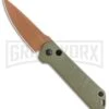 Boker Kihon OD Green Automatic Knife - Copper Plain -Grindworx Boker Burnley Kihon Desert Warrior DP Auto Copper D2 01BO955NSOI BHQ 101391 jr large