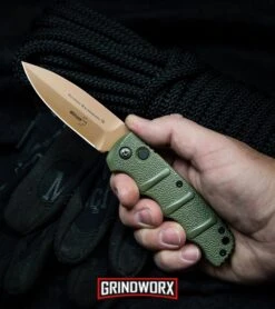 Boker Kalashnikov Desert Warrior Dagger Automatic Knife - Copper Plain -Grindworx Boker Desert Warrior Kalashnikov Dagger Automatic Knife OD Green Copper BHQ30436 kp rope in hand web large