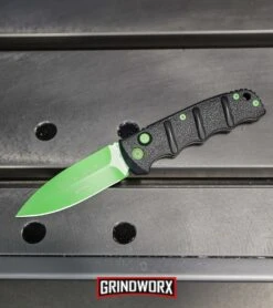 Boker Kalashnikov Automatic Knife - D2 Dagger Electric Green Plain -Grindworx Boker Green Mamba Kalashnikov Dagger Automatic Knife Electric Green BHQ 95401 kp metal web large