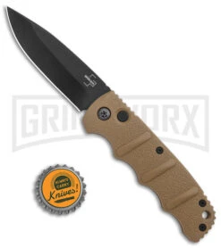 Boker Kalashnikov Coyote Brown Automatic Knife - Drop Point Black Plain -Grindworx Boker Kalashnikov Auto Coyote D2 Black BHQ 144762 jr bottlecap large
