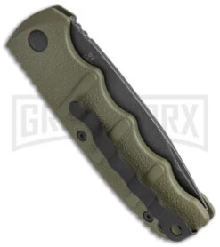 Boker Kalashnikov OD Green Automatic Knife - Drop Point Smokewash Plain -Grindworx Boker Kalashnikov Auto OD Green D2 Smokewash BHQ 144761 jr side large 1