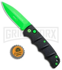 Boker Kalashnikov Automatic Knife - D2 Dagger Electric Green Plain -Grindworx Boker Kalashnikov Black Widow Green jr bottlecap large 1