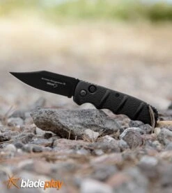 Boker Kalashnikov Black Bowie Automatic Knife - D2 Black Plain -Grindworx Boker Kalashnikov Bowie Auto Black Black 01KALS76BN BHQ 17111 jr lifestyle large