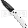 Boker Imperial Kalashnikov White Automatic Knife - D2 Dagger Black Plain -Grindworx Boker Kalashnikov Dagger Auto White Black 01KALS34N BHQ 75529 jr 3 large