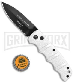 Boker Imperial Kalashnikov White Automatic Knife - D2 Dagger Black Plain -Grindworx Boker Kalashnikov Dagger Auto White Black 01KALS34N BHQ 75529 jr bottlecap 3 large