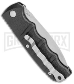 Boker Kalashnikov Black Automatic Knife - D2 Satin Plain -Grindworx Boker Kalashnikov Dagger Black Satin BHQ 9485 or BHQ 110509 jr side large