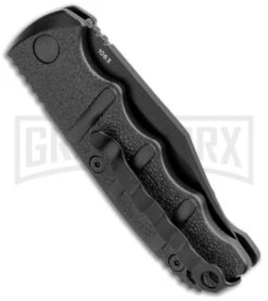 Boker Mini Kalashnikov Black Bowie Automatic Knife - Black Plain -Grindworx Boker Mini Kalashnikov Bowie Auto Black BHQ 96965 jr side large