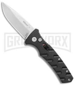 Boker Mini Strike Automatic Knife Black - Drop Point Stonewash Plain