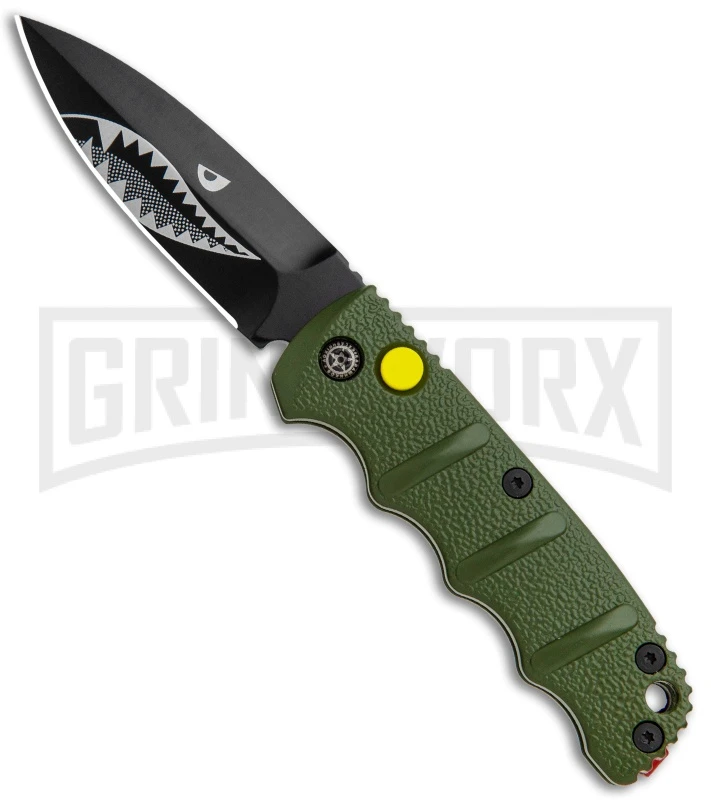 Boker Mini Kalashnikov Warhawk Automatic Knife Green - D2 Black Plain 3 Boker Mini Kalashnikov Warhawk Automatic Knife Green - D2 Black Plain