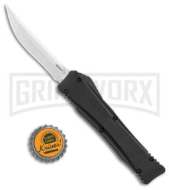 Boker Plus Lhotak Eagle Black Aluminum OTF Automatic Knife - Satin Plain -Grindworx Boker Plus Lhotak Eagle Black Aluminum OTF Automatic Knife Satin Plain GX 35303 jr bottlecap large