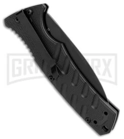 Boker Plus Strike Automatic Knife - Dagger Black Plain -Grindworx Boker Plus Strike Dagger Auto Black Black 01BO428NSOI BHQ 97035 jr side large