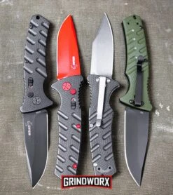Boker Plus Black Widow Strike Automatic Knife - Drop Point Red -Grindworx Boker Plus Strike Drop Point Automatic Knife OD Green Black D2 BHQ 97033 kp canvas bag web large