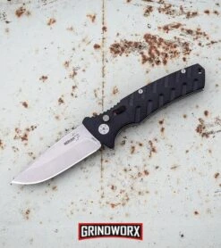Boker Plus Strike Coyote Brown Automatic Knife - Tanto Black SW Serr -Grindworx Boker Plus Strike Drop Point Automatic Knife Stonewash 01BO400N BHQ 32040 kp lifestyle web large 4