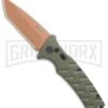 Boker Plus Strike Desert Warrior OD Green Automatic Knife - Tanto Copper Plain -Grindworx Boker Plus Strike Tanto Desert Warrior OD Green copper BHQ 68520 jr large
