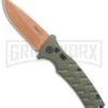 Boker Plus Strike Desert Warrior OD Green Automatic Knife - D2 Drop Point Copper -Grindworx Boker Strike drop point Desert Warrior OD Green copper BHQ 70998 er large 1