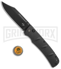 Boker XXL Kalashnikov Automatic Knife - Black Bowie -Grindworx Boker XXL Kalashnikov Bowie Auto Black BHQ 99623 jr bottlecap large