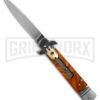 Italia Brass Lever Lock Automatic Stiletto Knife Gold Smoke Handle - Satin Plain 2 Italia Brass Lever Lock Automatic Stiletto Knife Gold Smoke Handle - Satin Plain -Grindworx Brass Lever Lock Automatic Stiletto Knife Gold Smoke Handle Satin Plain GX 41278 KC large