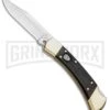Buck Knives Buck 110 Automatic Ebony Lockback Knife - Satin Plain -Grindworx Buck 110 Auto LB Ebony Dymondwood Satin 0110BRSA BHQ 51274 jr large