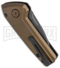 Buck Knives Buck Deploy Bronze Mini Automatic Knife - Gray Plain -Grindworx Buck Deploy Mini Auto Burnt Bronze Gray 0839BRS1 BHQ 146022 jr side large