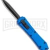 Coffin Blaster Metallic Blue DA/OTF Automatic Knife - Black Plain
