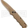 Delta Force Automatic Knife Tan Aluminum - Tan Plain -Grindworx Delta Force Auto Tan Molded Plastic Tan Plain GX 33542 jr large
