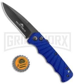 Delta Force Automatic Knife Blue Aluminum - Black Plain 9 Delta Force Automatic Knife Blue Aluminum - Black Plain -Grindworx Delta Force Blue Auto Black GX 38567 jr bottlecap large