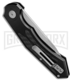 Diablo Automatic Knife Black Aluminum - Satin Plain -Grindworx Diablo Automatic Knife Black Aluminum Satin 3in BHQ 183583 td side large