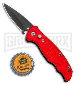 Drago Red Mini Automatic Knife - Black Plain 9 Drago Red Mini Automatic Knife - Black Plain -Grindworx Drago Red Mini Automatic Knife Black GX 33784 ns bottlecap large