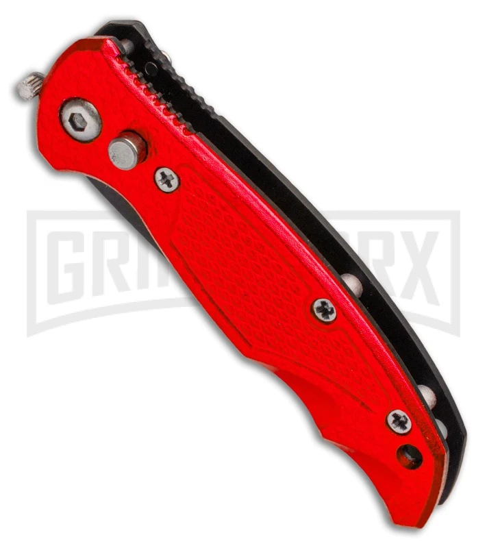 Drago Red Mini Automatic Knife - Black Plain 4 Drago Red Mini Automatic Knife - Black Plain - Image 2
