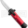 Enzo OTF Red/Black Automatic Keychain Knife - Satin Spear Point Plain -Grindworx Enzo OTF Auto Keychain Knife Red Black Satin GX 38888 jr large
