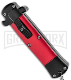 Front Page -Grindworx Enzo OTF Auto Keychain Knife Red Black Satin GX 38888 jr spine large