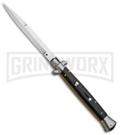 Frank B 11" Italian Stiletto Ebony Automatic Knife - Bayo Plain