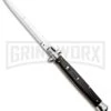 Frank B. 13" Black Italian Stiletto Automatic Knife - Bayonet Satin Plain