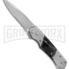 Super Knife Croc Automatic Knife Stainless W/ Black Inlay - Satin Serr -Grindworx GA303MBK BP 25776 er large
