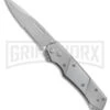 Super Knife Croc Automatic Knife Stainless W/ Polished Inlay - Satin Serr -Grindworx GA303SL BP 25775 er large
