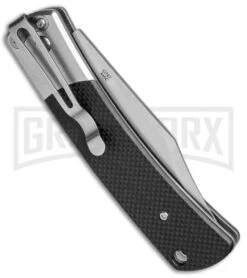 Ganzo Knives G747-2-WD2 Black G-10 Automatic Knife - Clip Point Stonewash -Grindworx Ganzo Knives Black G 10 Auto CP SW G747 2 BK BP 25409 jr side large