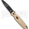 Gerber Mini Covert Coyote Brown Automatic Knife - Black Plain -Grindworx Gerber Auto Mini Covert Auto coyote brown black BHQ 67401 jr large